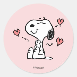 Peanuts   Snoopy Hartjes Ronde Sticker