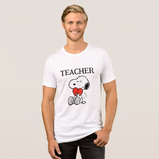 Peanuts | Snoopy Heart Knuffel Leraar Tri-Blend Shirt (Voorkant volledig)