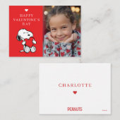 Peanuts | Snoopy Heart Photo Valentine Notitiekaartje (Voorkant / Achterkant)