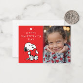 Peanuts | Snoopy Heart Photo Valentine Notitiekaartje (Voorkant / Achterkant in situ)