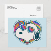 Peanuts | Snoopy Heart Rainbow Briefkaart (Voorkant / Achterkant)