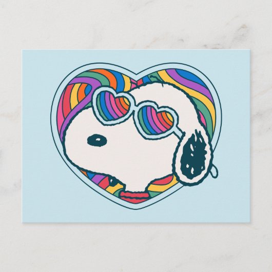 Peanuts | Snoopy Heart Rainbow Briefkaart (Voorkant)