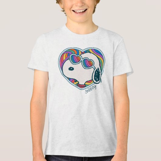 Peanuts | Snoopy Heart Rainbow Tri-Blend Shirt (Voorkant)