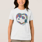Peanuts | Snoopy Heart Rainbow Tri-Blend Shirt (Voorkant)