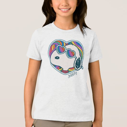 Peanuts | Snoopy Heart Rainbow Tri-Blend Shirt (Voorkant)