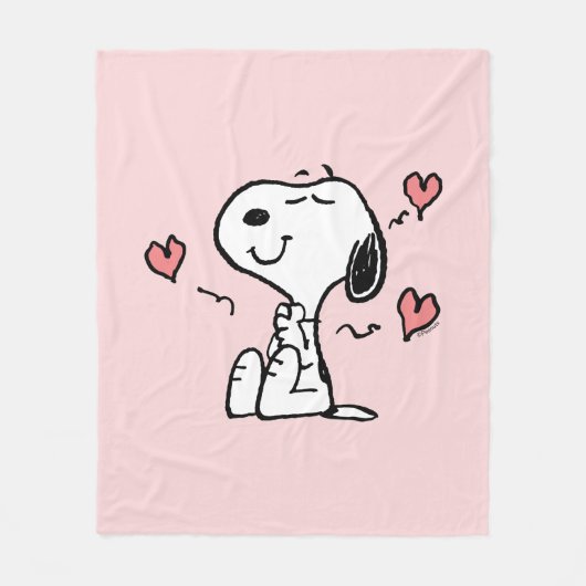Peanuts | Snoopy Hearts Fleece Deken (Voorkant)