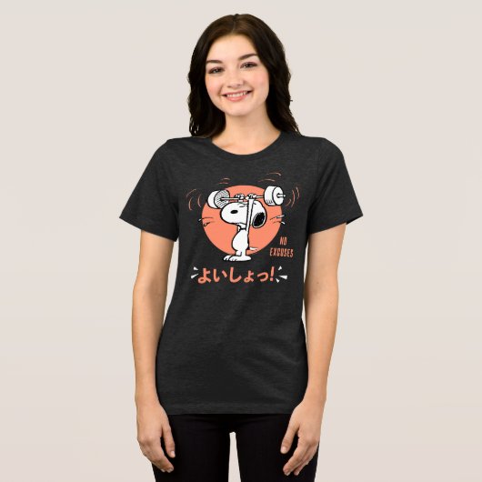 Peanuts | Snoopy Hefgewichten Tri-Blend Shirt (Voorkant volledig)