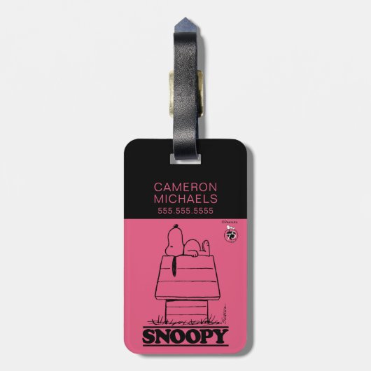 Peanuts | Snoopy het geheim van het leven Bagagelabel (Achterkant verticaal)