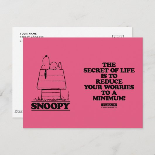 Peanuts | Snoopy het geheim van het leven Briefkaart (Voorkant / Achterkant)