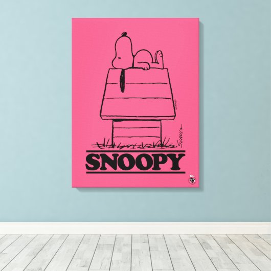 Peanuts | Snoopy het geheim van het leven Canvas Afdruk (Insitu (Houten vloer))