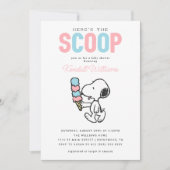 Peanuts Snoopy | Hier is de Scoop - Baby shower Kaart (Voorkant)
