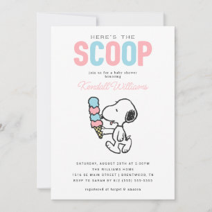 Peanuts Snoopy   Hier is de Scoop - Baby shower Kaart