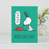 Peanuts | Snoopy Ho Ho Ho Voedsel Kom Feestdagenkaart (Staand voorkant)