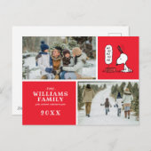 Peanuts | Snoopy Ho Ho Ho Voedsel Schaaltje Feestdagenkaart (Voorkant / Achterkant)