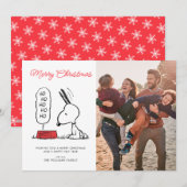 Peanuts | Snoopy Ho Ho Ho Voedsel Schaaltje Feestdagenkaart (Voorkant / Achterkant)