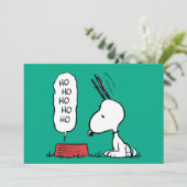 Peanuts | Snoopy Ho Ho Ho Voedsel Schaaltje Feestdagenkaart (Staand voorkant)