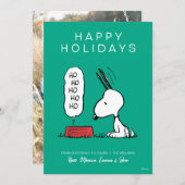 Peanuts | Snoopy Ho Ho Ho Voedsel Schaaltje Feestdagenkaart (Voorkant / Achterkant)