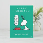 Peanuts | Snoopy Ho Ho Ho Voedsel Schaaltje Feestdagenkaart (Staand voorkant)