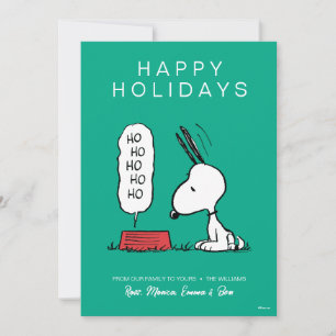 Peanuts Snoopy Ho Ho Ho Voedsel Schaaltje Feestdagenkaart