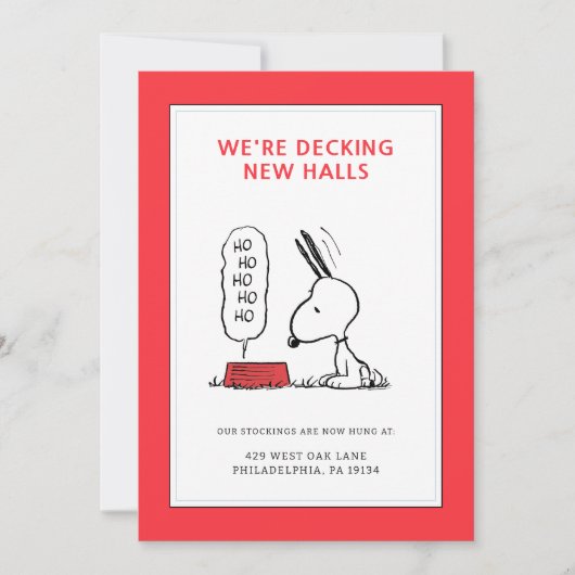 Peanuts | Snoopy Ho Ho Ho Voedsel Schaaltje Feestdagenkaart (Voorkant)