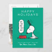 Peanuts | Snoopy Ho Ho Ho Voedsel Schaaltje Feestdagenkaart (Voorkant / Achterkant)