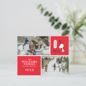 Peanuts | Snoopy Ho Ho Ho Voerbak Feestdagenkaart (Staand voorkant)