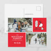 Peanuts | Snoopy Ho Ho Ho Voerbak Feestdagenkaart (Voorkant / Achterkant)