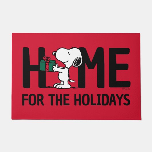Peanuts | Snoopy Home voor de Feestdagen Deurmat (Voorkant)