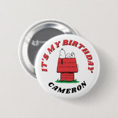 Peanuts Snoopy Hondenhok Verjaardags Knop Ronde Button 5,7 Cm (Voorkant /achterkant)