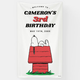 Peanuts Snoopy Hondenhok Verjaardagsbanner Spandoek