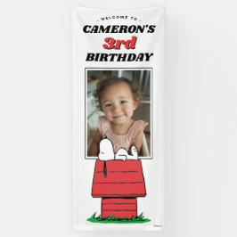 Peanuts Snoopy Hondenhok Verjaardagsbanner Spandoek