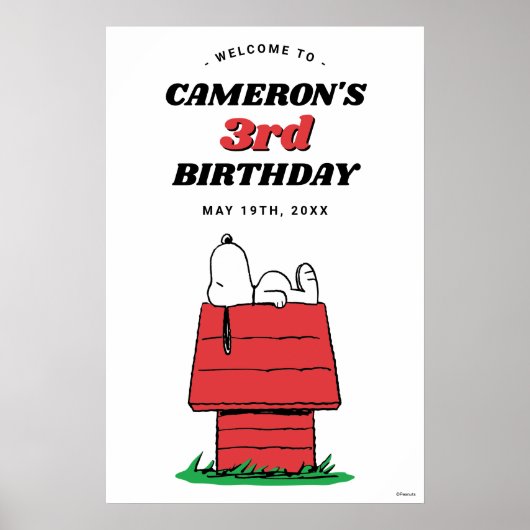 Peanuts Snoopy Hondenhok VerjaardagsPoster Poster (Voorkant)