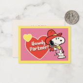 Peanuts | Snoopy Howdy Valentijn Notitiekaartje (Voorkant / Achterkant in situ)