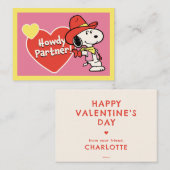 Peanuts | Snoopy Howdy Valentine Notitiekaartje (Voorkant / Achterkant)