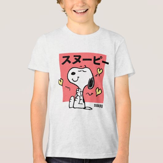 Peanuts | Snoopy Hug Hearts Tri-Blend Shirt (Voorkant)