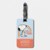 Peanuts | Snoopy Ik ben trots op me Bagagelabel (Achterkant verticaal)