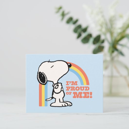 Peanuts | Snoopy Ik ben trots op me Briefkaart (Staand voorkant)