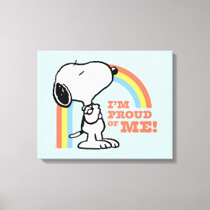Peanuts   Snoopy Ik ben trots op me Canvas Afdruk