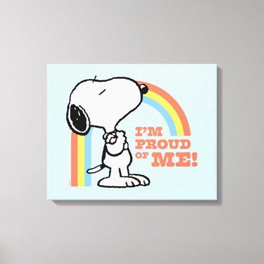 Peanuts | Snoopy Ik ben trots op me Canvas Afdruk (Voorkant)