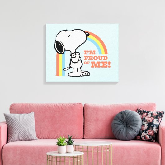 Peanuts | Snoopy Ik ben trots op me Canvas Afdruk (Insitu (Woonkamer))