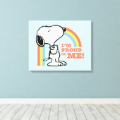 Peanuts | Snoopy Ik ben trots op me Canvas Afdruk (Insitu (Houten vloer))