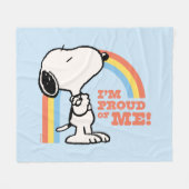 Peanuts | Snoopy Ik ben trots op me Fleece Deken (Voorkant (Horizontaal))