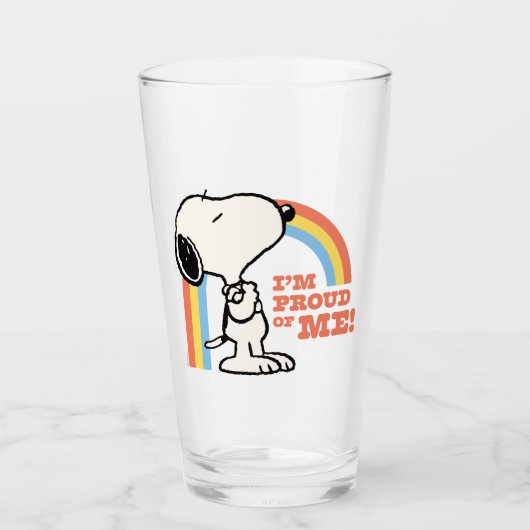 Peanuts | Snoopy Ik ben trots op me Glas (Voorkant)