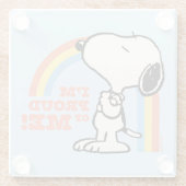 Peanuts | Snoopy Ik ben trots op me Glazen Onderzetter (Achterkant)