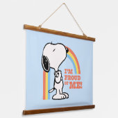 Peanuts | Snoopy Ik ben trots op me Hangend Wandkleed (Gebogen)