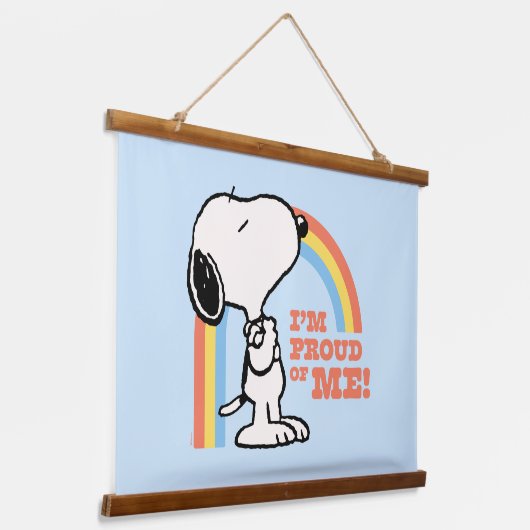 Peanuts | Snoopy Ik ben trots op me Hangend Wandkleed (Gebogen)