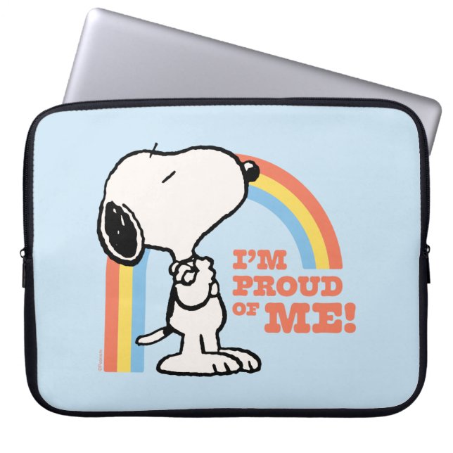 Peanuts | Snoopy Ik ben trots op me Laptop Sleeve (Voorkant)