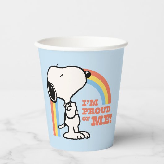 Peanuts | Snoopy Ik ben trots op me Papieren Bekers (Voorkant)
