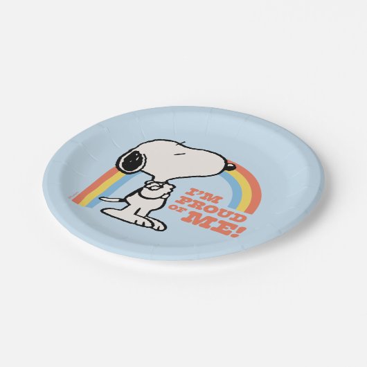 Peanuts | Snoopy Ik ben trots op me Papieren Bordje (Gekanteld)