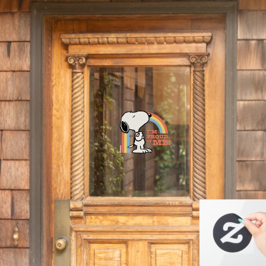 Peanuts | Snoopy Ik ben trots op me Raamsticker (Huis Deur)